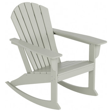 WestinTrends Outdoor Patio Poly Lumber Adirondack Porch Rocking Chair Rocker, Sand