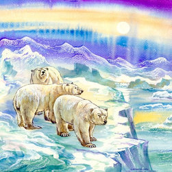 Watercolor, paper, 40x50 cm., Polar Bears, $ 500, copy-format: 30x40 cm. - Products
