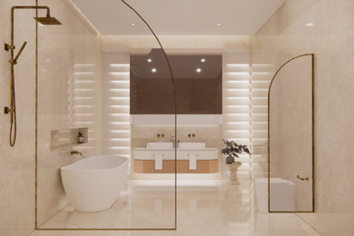 Design ideas for a modern bathroom in Wollongong.