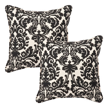 Essence Black Beige 18.5" Throw Pillow, Set of 2