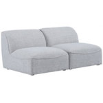 Meridian Furniture - Miramar Linen Textured Fabric Upholstered 2-Piece Modular Sofa, Grey - Unwind and let your cares float away while you're curled up in the welcoming confines of this Miramar Modular Sofa. This sophisticated modular sofa is made from premium materials with a solid frame that ensures durability and long-lasting service life. The soft grey linen textured upholstery on this modular sofa makes it feel super indulgent against the skin. Pair this sofa with other items in the Miramar collection for a complete lookthe latches underneath make pairing a snap.