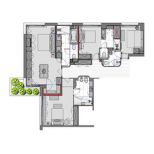 bedroom and bathroom