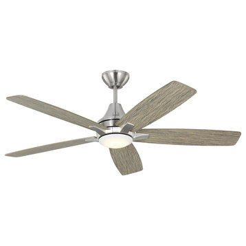 Monte Carlo Lowden 52" Ceiling Fan WithLED Light Kit 5LWDR52BSLGD Brushed Steel