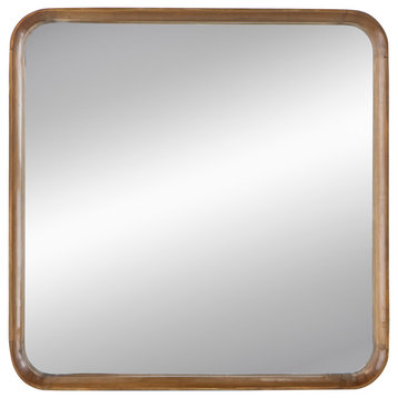 Gewnee Square Mirror with Wood Frame