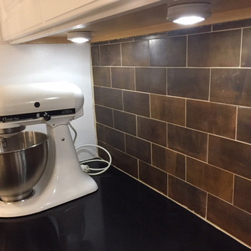 Eden Mosaic Tile Installations: Large Brick Antique Copper Tile