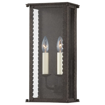 Zuma Two Light Exterior Wall Sconce, French Iron