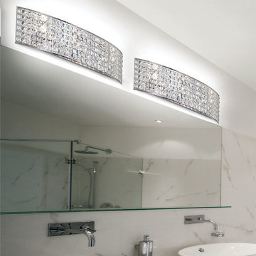 Dainolite Crystal 20"W 3 Light Wall Sconce in Polished Chrome with Clear Crystal