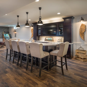 Neutral Rustic Transitional Basement