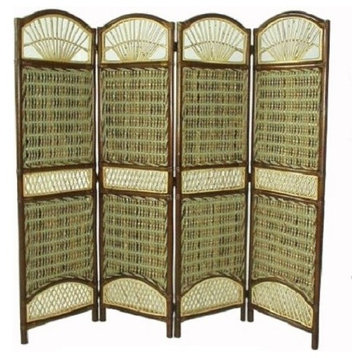 Seagrass Tropical 4-Panel Screen Divider