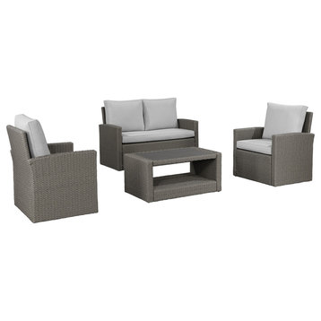 OVE Decors Lancaster 4-Piece Outdoor Patio Furniture All-Weather Resistant Set