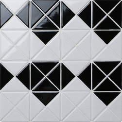 Diamond Pattern: Bold Triangle Tile - TR2-SD-GW-B - Mosaic Tile