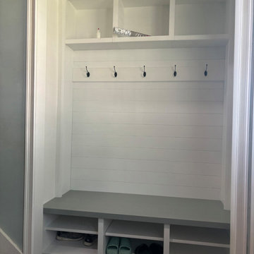 Custom Built-In Shaker Hall Tree Entryway Cabinet and Bench Seat