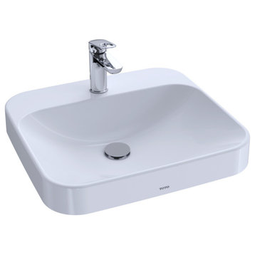Toto Arvina Rectang 20" Vessel Bath Sink for 1Hole Faucets Colonial White