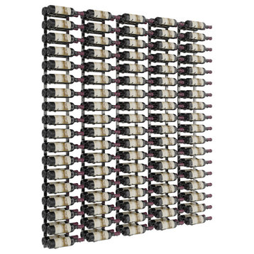 W Series Feature Wall Wine Rack Kit (metal wall mounted bottle storage), Gunmetal, 180 Bottles (Double Deep)