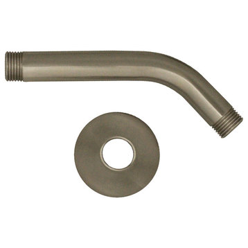 Showerhaus Short Solid Brass Shower Arm, Brushed Nickel