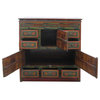 Chinese Deer Flower Accent Multi-Storage Cabinet