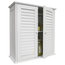 Louvre Double Shutter Door Bathroom Wall Storage Cabinet, White