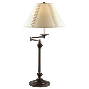 150W 3 Way Swing Arm Table Lamp, Dark Bronze, 20.50"