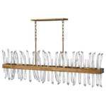 Fredrick Ramond - Fredrick Ramond FR30909BNG Revel - Six Light Linear Oval Chandelier - A compelling design that captivates from any angleRevel Six Light Line Burnished Gold *UL Approved: YES Energy Star Qualified: n/a ADA Certified: n/a  *Number of Lights: Lamp: 6-*Wattage:60w Candelabra Base bulb(s) *Bulb Included:No *Bulb Type:Candelabra Base *Finish Type:Burnished Gold