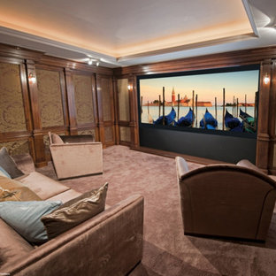 他の地域のモダンスタイルのおしゃれなシアタールームの写真