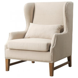 Traditional Armchairs And Accent Chairs Devon Linen Wing Chair