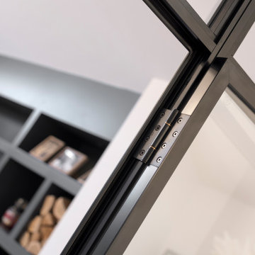 Origin Black Internal Aluminium Doors fit seamlessly as a partition wall