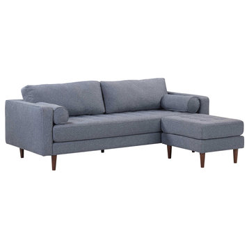 TOV Furniture Cave Navy Tweed Upholstered Sectional