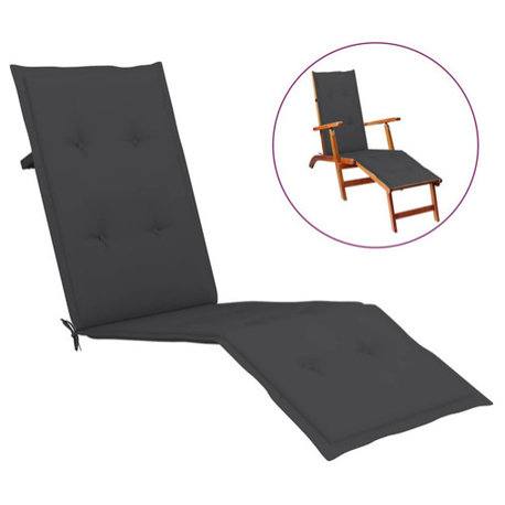 vidaXL Chair Cushion Outdoor Water Repellent Deck Chair Cushion Pad Anthracite