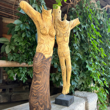 Frau und Begleiter