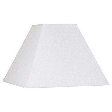 Square Mission Stylel 8" Nickel Clip-on Lampshade, White Linen