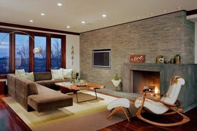 Inspiration for a contemporary living room remodel in New York