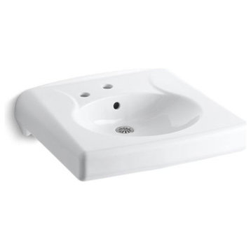Kohler Brenham Commercial Bathroom Sink and Left-Hand Soap Dispenser Hole, White