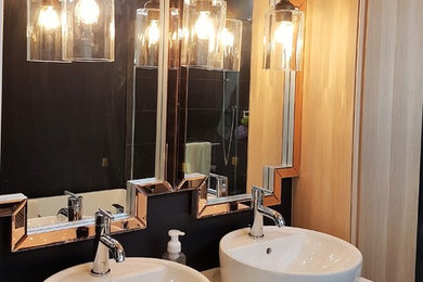 Example of an eclectic home design design in Edmonton
