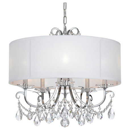 Othello 5 Light Clear Spectra Crystal Polished Chrome Chandelier