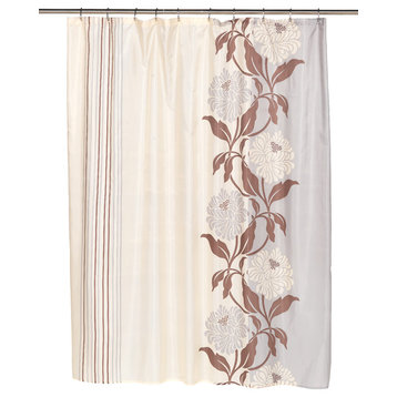 "Chelsea" Fabric Shower Curtain in Chocolate
