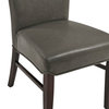Milton Fabric Dining Side Chair Wenge Legs, Set of 2, Vintage Gray, Bonded Leather