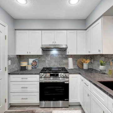Transitional Elegance: Quartz & Marble Highlight This Huntington Beach Kitchen