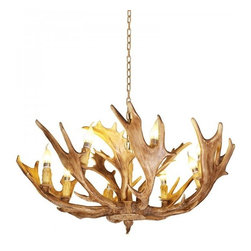 8 Lights Rustic Resin Antler Chandelier - Chandeliers