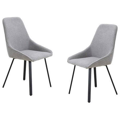 Modrest - Gillette Modern Gray Fabric Dining Chair Set of 2