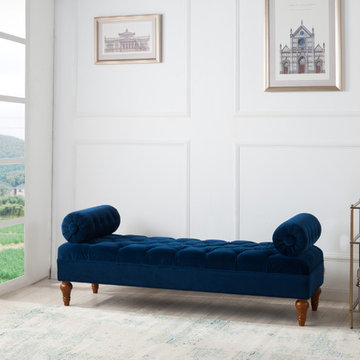 Lewis Entryway Bench, Navy Blue