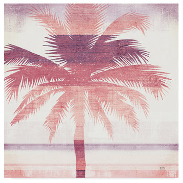 Michael Mullan 'Beachscape Palms Ii Pink Purple' Canvas Art, 14"x14"