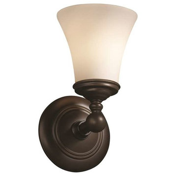 Justice Designs Fusion Tradition 1-Light Wall Sconce, Dark Bronze