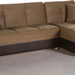 Vision Sectional Sofa in Dark Beige - Sectional Sofas