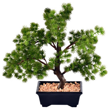 Vickerman 12" Artificial Potted Pine Bonsai Tree