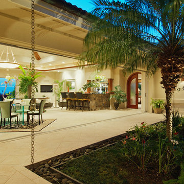 Kapalua Pineapple Hill Residence Interior Courtyard Great Room