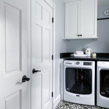 Black and White Laundry Room in Melrose