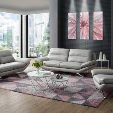 Milo Modern Living Room Set, Light Gray