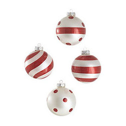 Peppermint Ornaments - Small - Set of 4 - New - Christmas Ornaments
