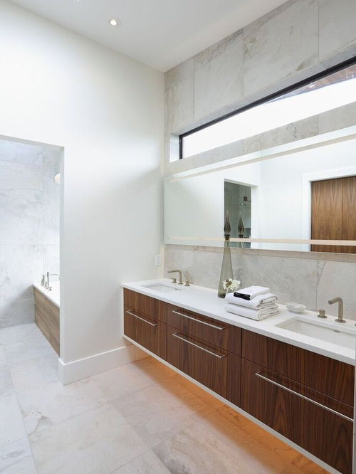 Bathroom Design Ideas, Remodels & Photos with Dark Wood