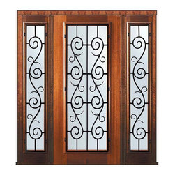 Prehung Sidelights Door 80 Wood Mahogany St. Charles Full Lite - Front Doors